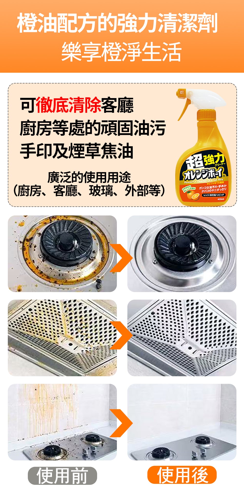 Orange Boy 超強力去油污清潔劑 400ml