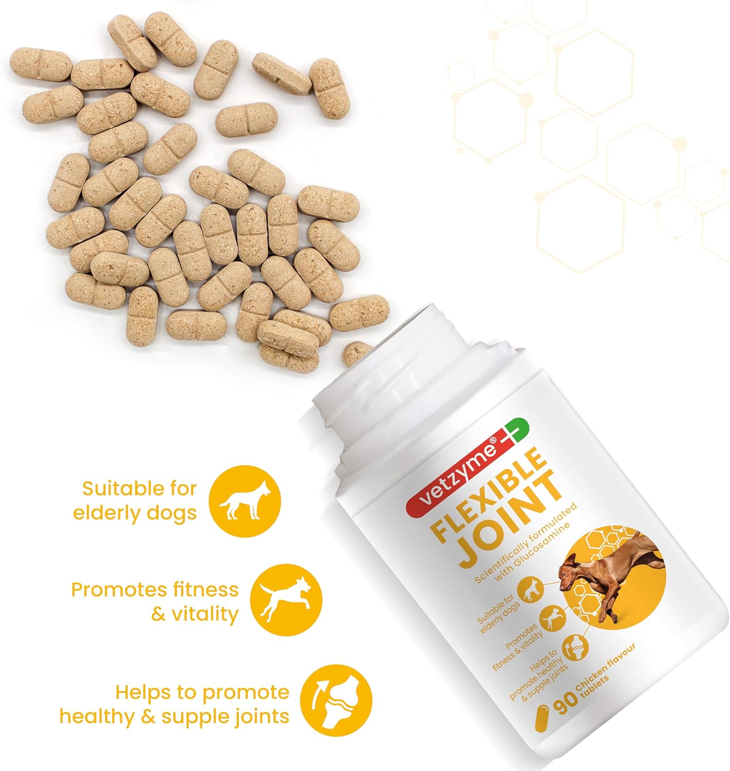 Vetzyme 犬食用關節補品90粒裝(含葡萄糖胺及Omega 3脂肪酸之養份EPA 及 DHA)