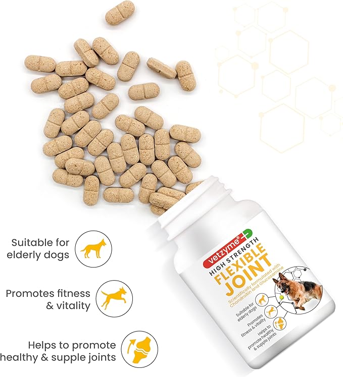 Vetzyme 犬用特強關節補品90粒裝 | 強力成份 (葡萄糖胺;軟骨素;MSM;奧米加3及維他命B雜)