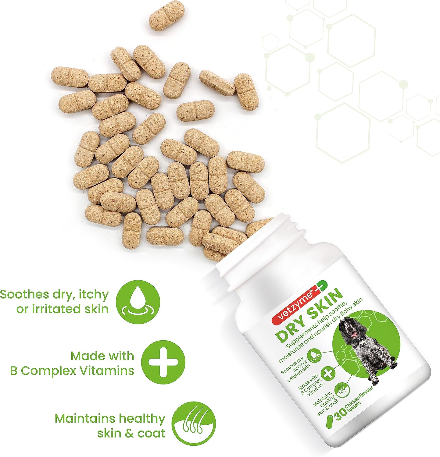Vetzyme 犬食用乾性皮膚調節丸 30粒