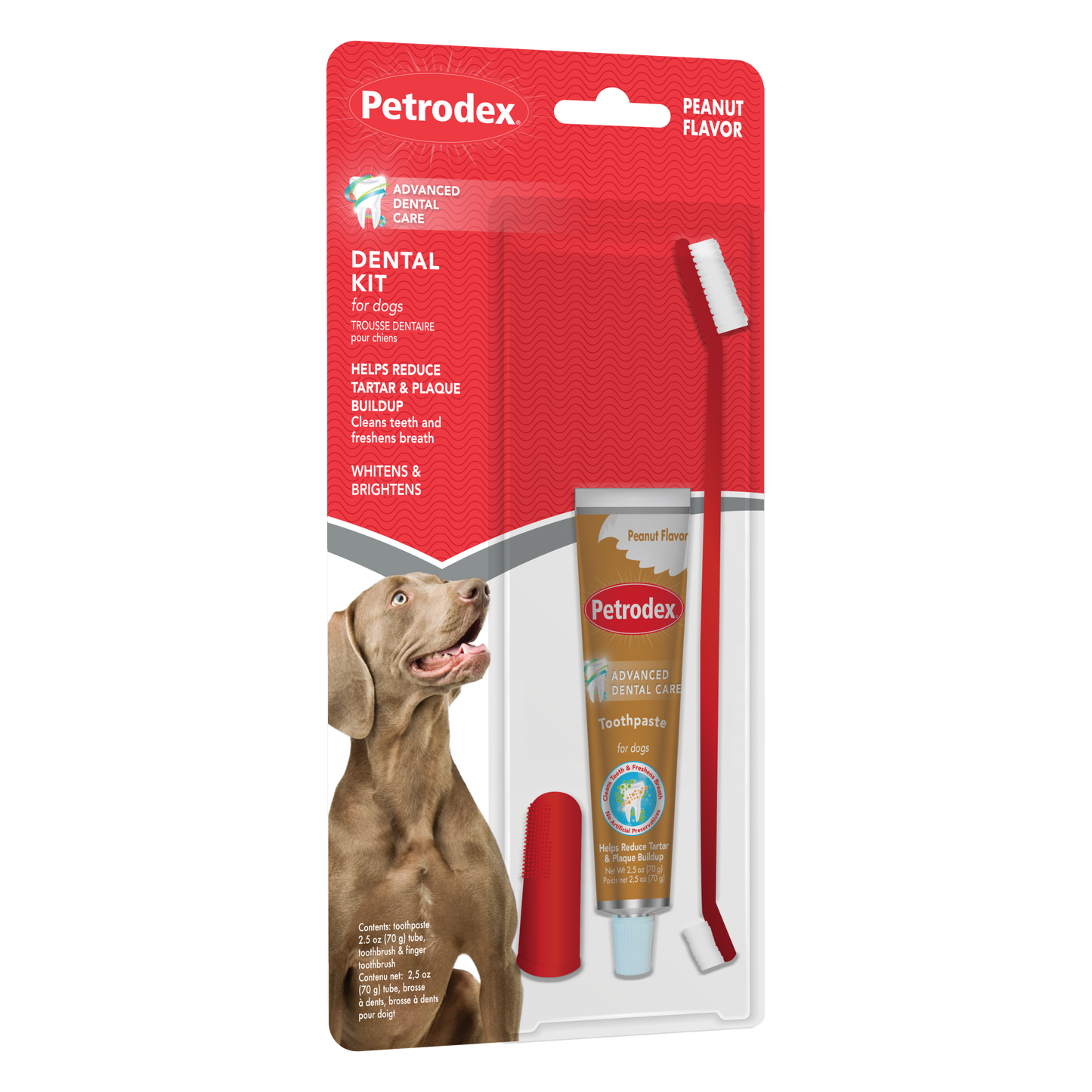 Petrodex犬用口腔護理套裝 (狗牙刷/指套及狗牙膏2.5安士 - 花生味)