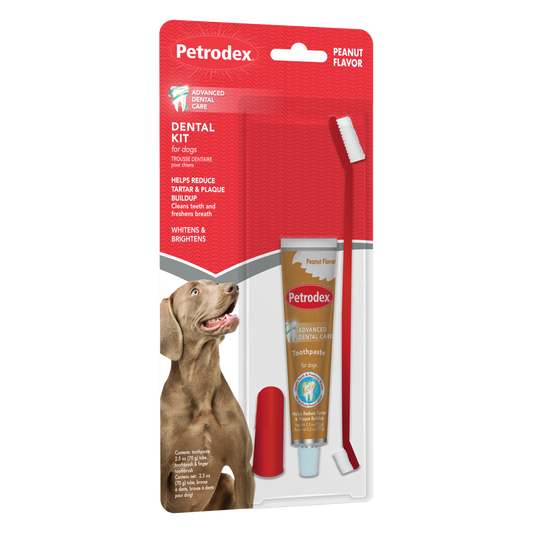 Petrodex犬用口腔護理套裝 (狗牙刷/指套及狗牙膏2.5安士 - 花生味)